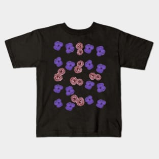 Painted purple flowers and roses Kids T-Shirt